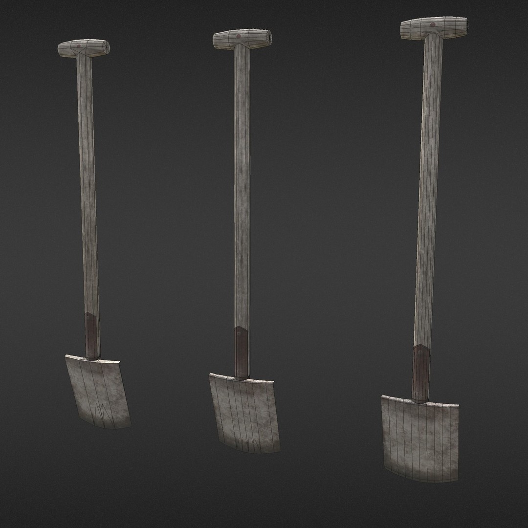 Old Shovel 3D Model – Low Poly Game-Ready Tool for Unity & UE4