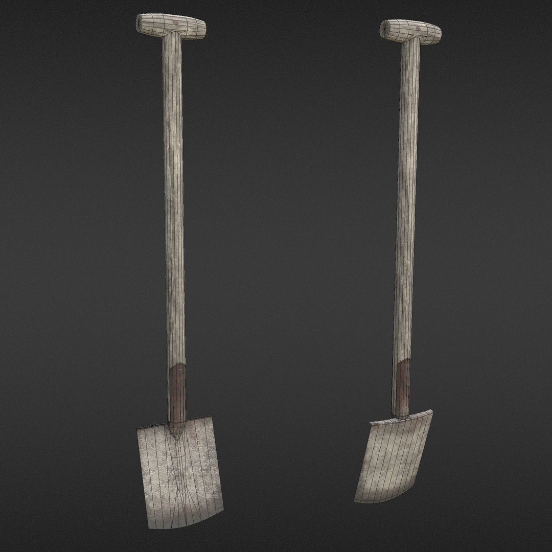 Old Shovel 3D Model – Low Poly Game-Ready Tool for Unity & UE4 - View 21