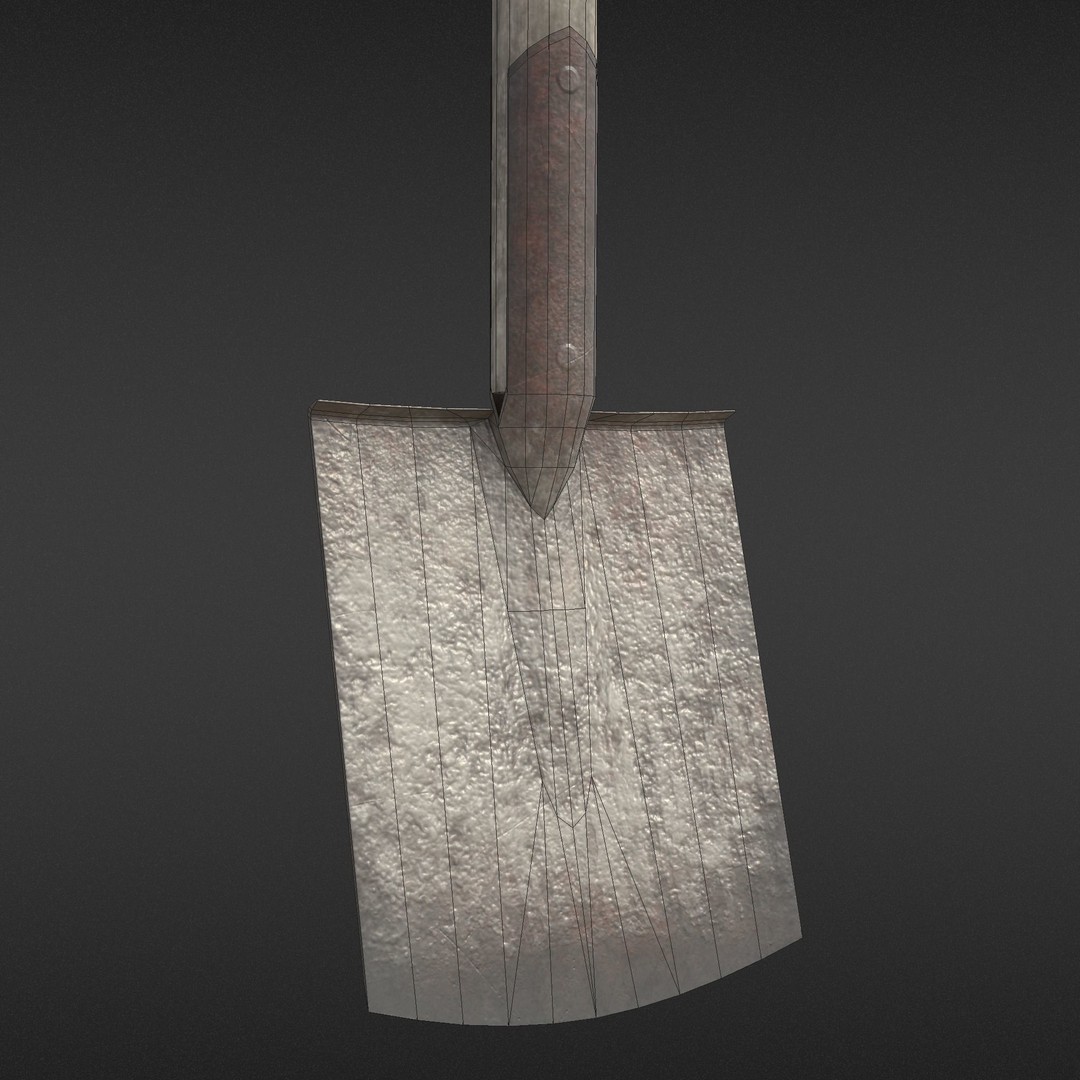 Old Shovel 3D Model – Low Poly Game-Ready Tool for Unity & UE4 - View 24