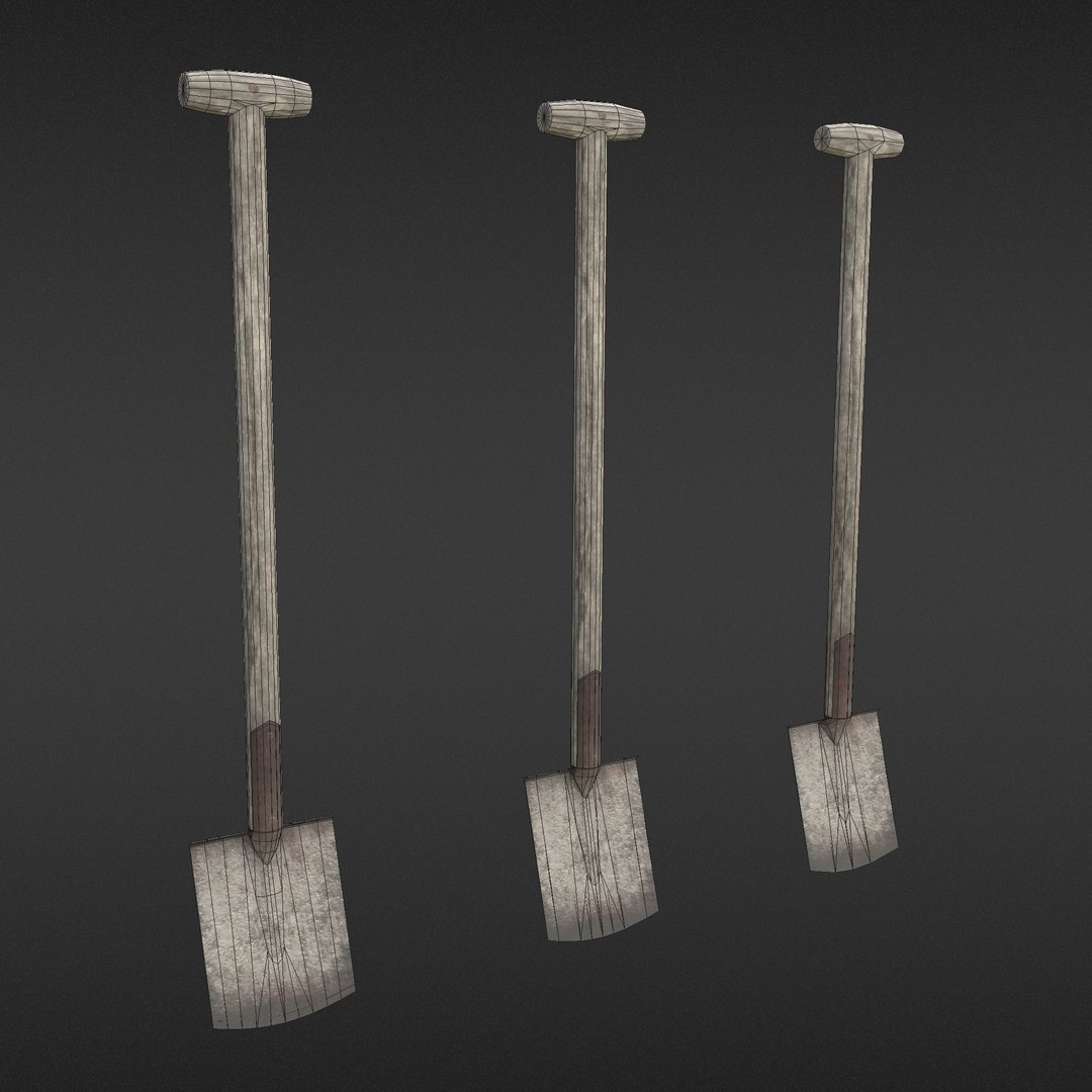 Old Shovel 3D Model – Low Poly Game-Ready Tool for Unity & UE4 - View 28