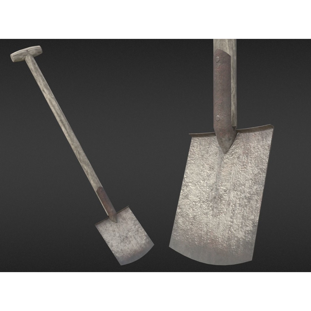Old Shovel 3D Model – Low Poly Game-Ready Tool for Unity & UE4 - View 3