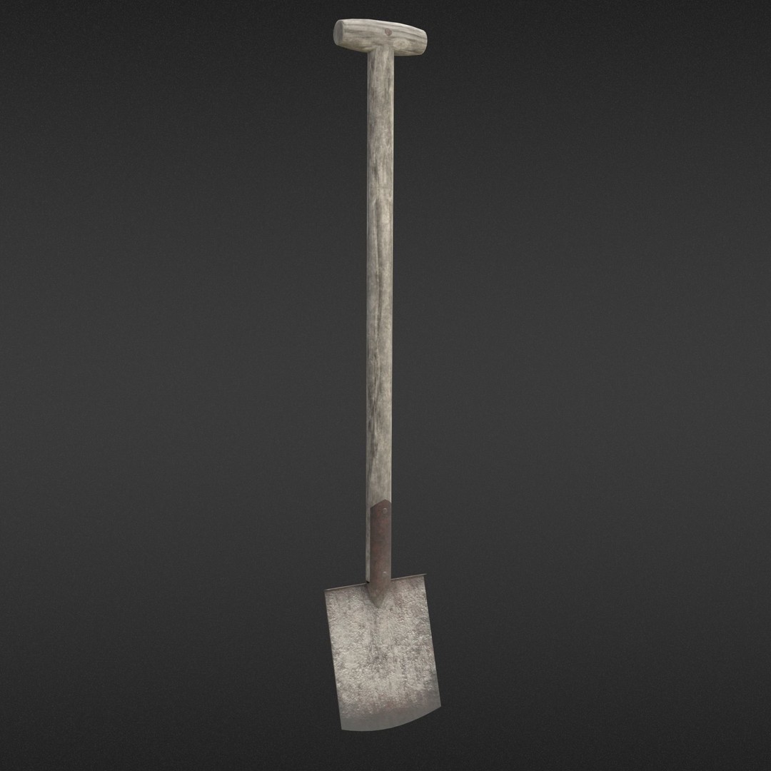 Old Shovel 3D Model – Low Poly Game-Ready Tool for Unity & UE4 - View 4
