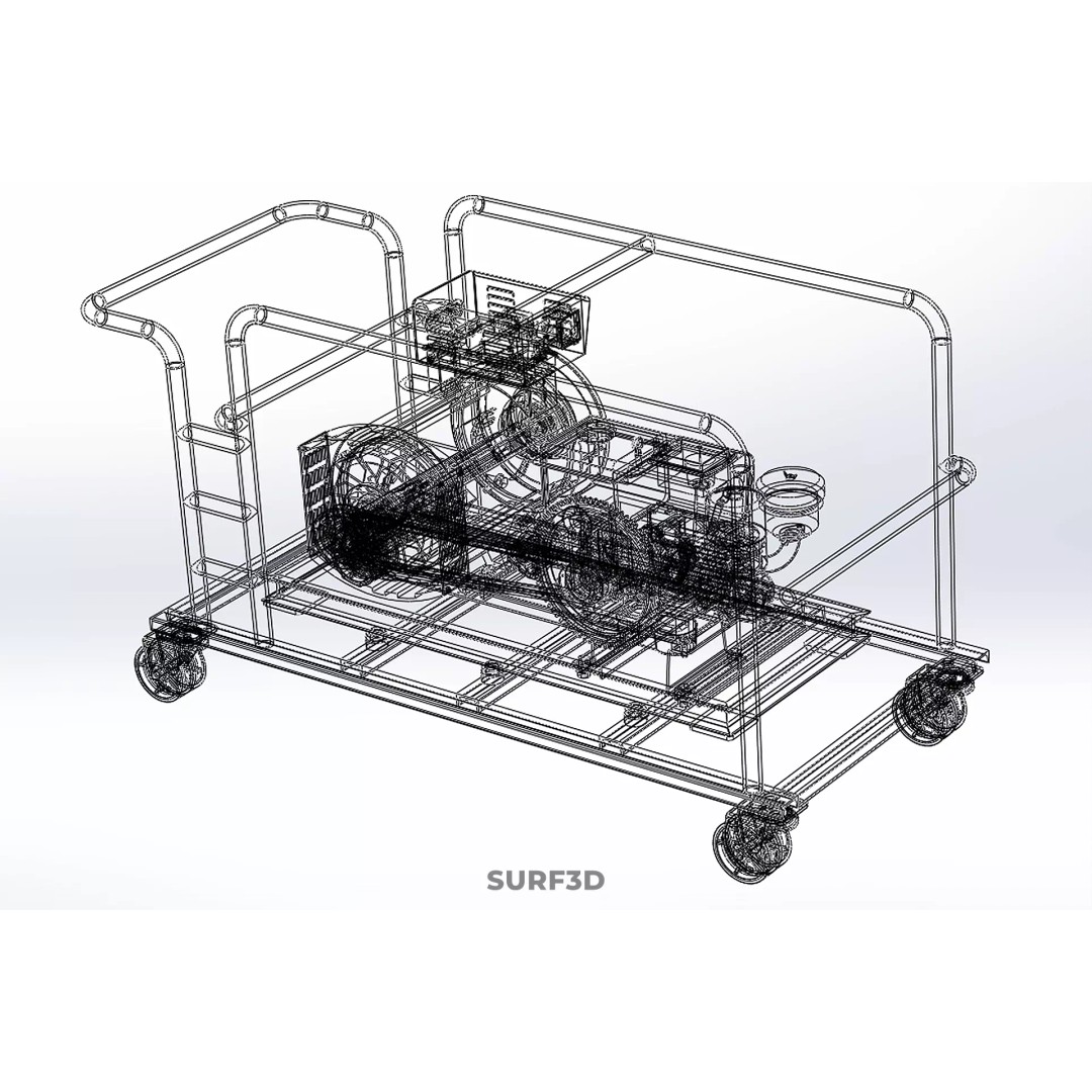 Mobile Diesel Generator Set 3D Model – Trailer-Mounted Power Supply, FBX