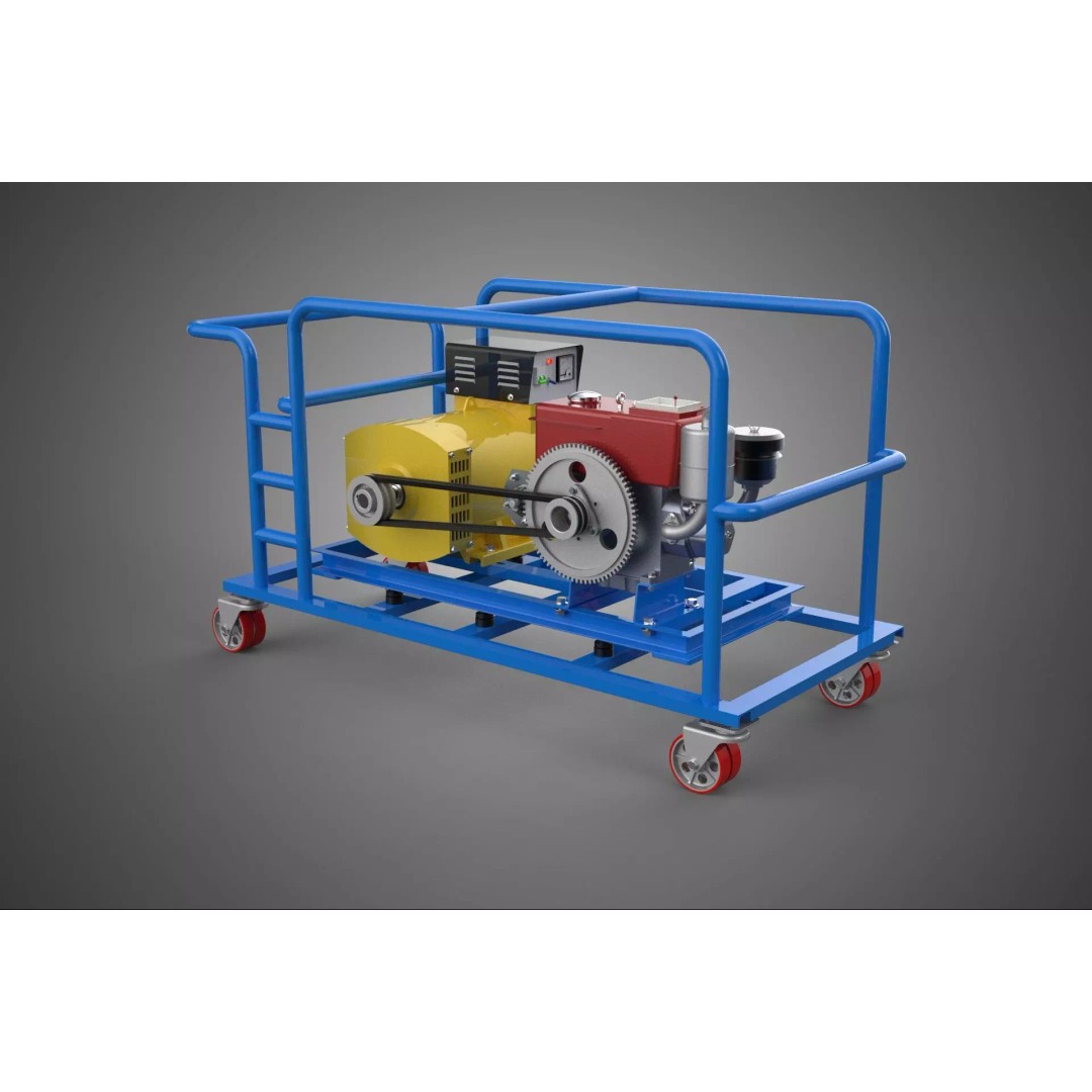 Mobile Diesel Generator Set 3D Model – Trailer-Mounted Power Supply, FBX - View 10