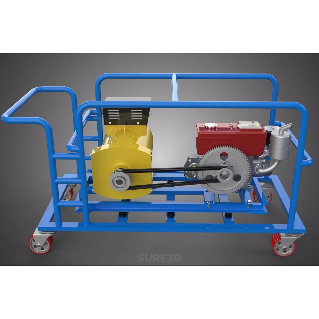 Mobile Diesel Generator Set 3D Model – Trailer-Mounted Power Supply, FBX - View 19