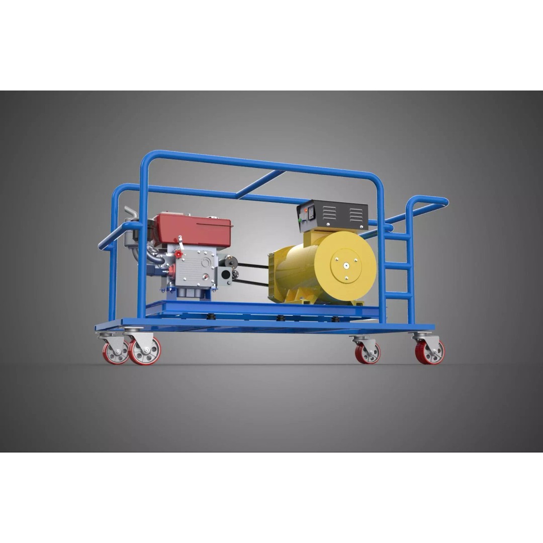 Mobile Diesel Generator Set 3D Model – Trailer-Mounted Power Supply, FBX - View 2