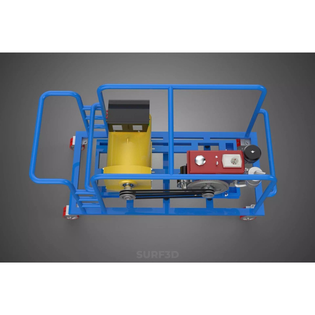 Mobile Diesel Generator Set 3D Model – Trailer-Mounted Power Supply, FBX - View 24