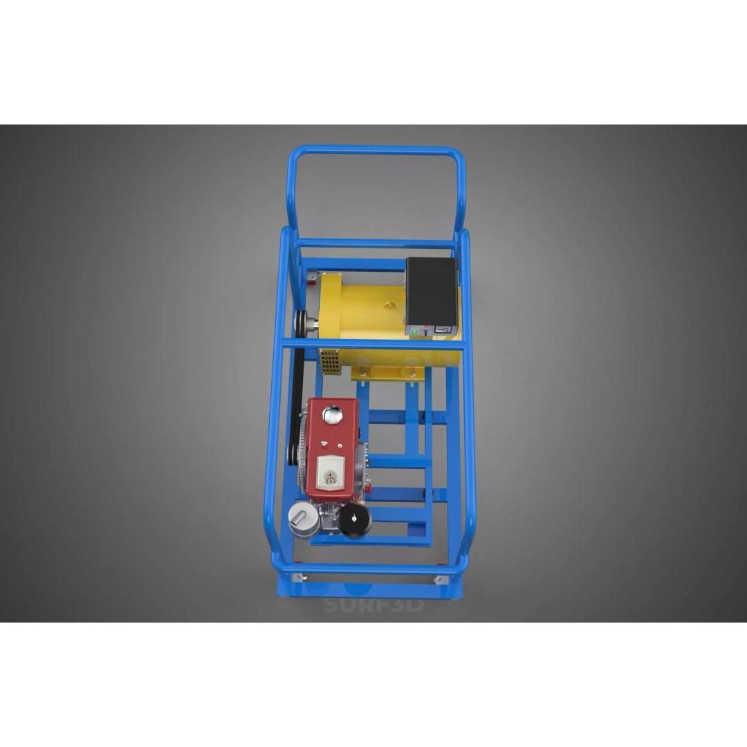 Mobile Diesel Generator Set 3D Model – Trailer-Mounted Power Supply, FBX - View 29