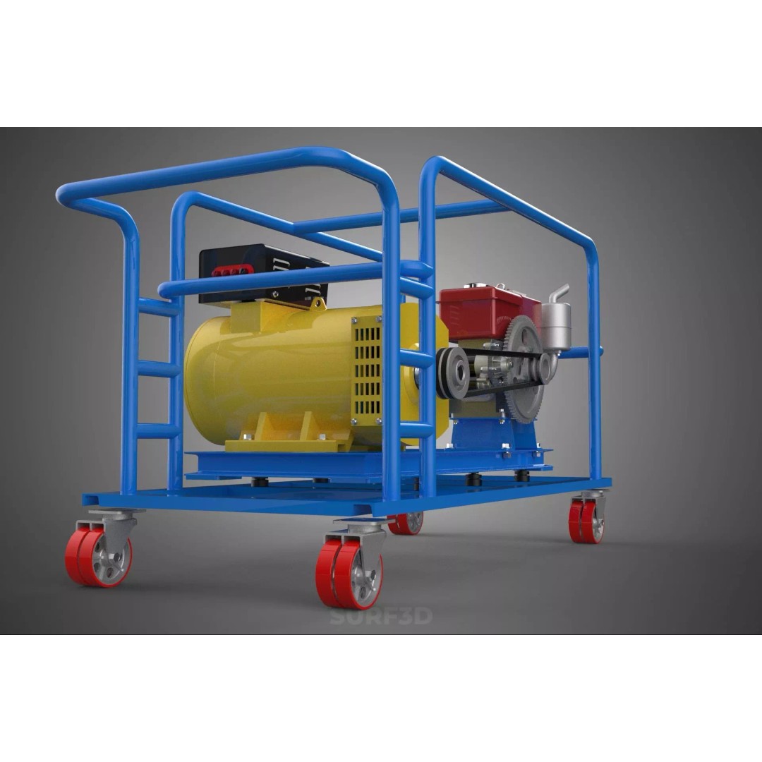 Mobile Diesel Generator Set 3D Model – Trailer-Mounted Power Supply, FBX - View 31