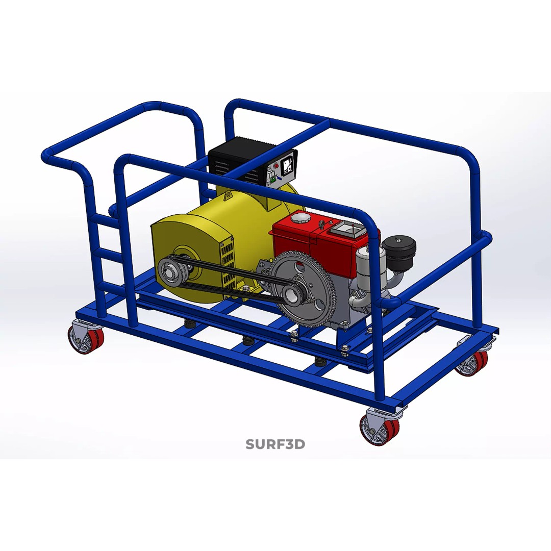 Mobile Diesel Generator Set 3D Model – Trailer-Mounted Power Supply, FBX - View 36