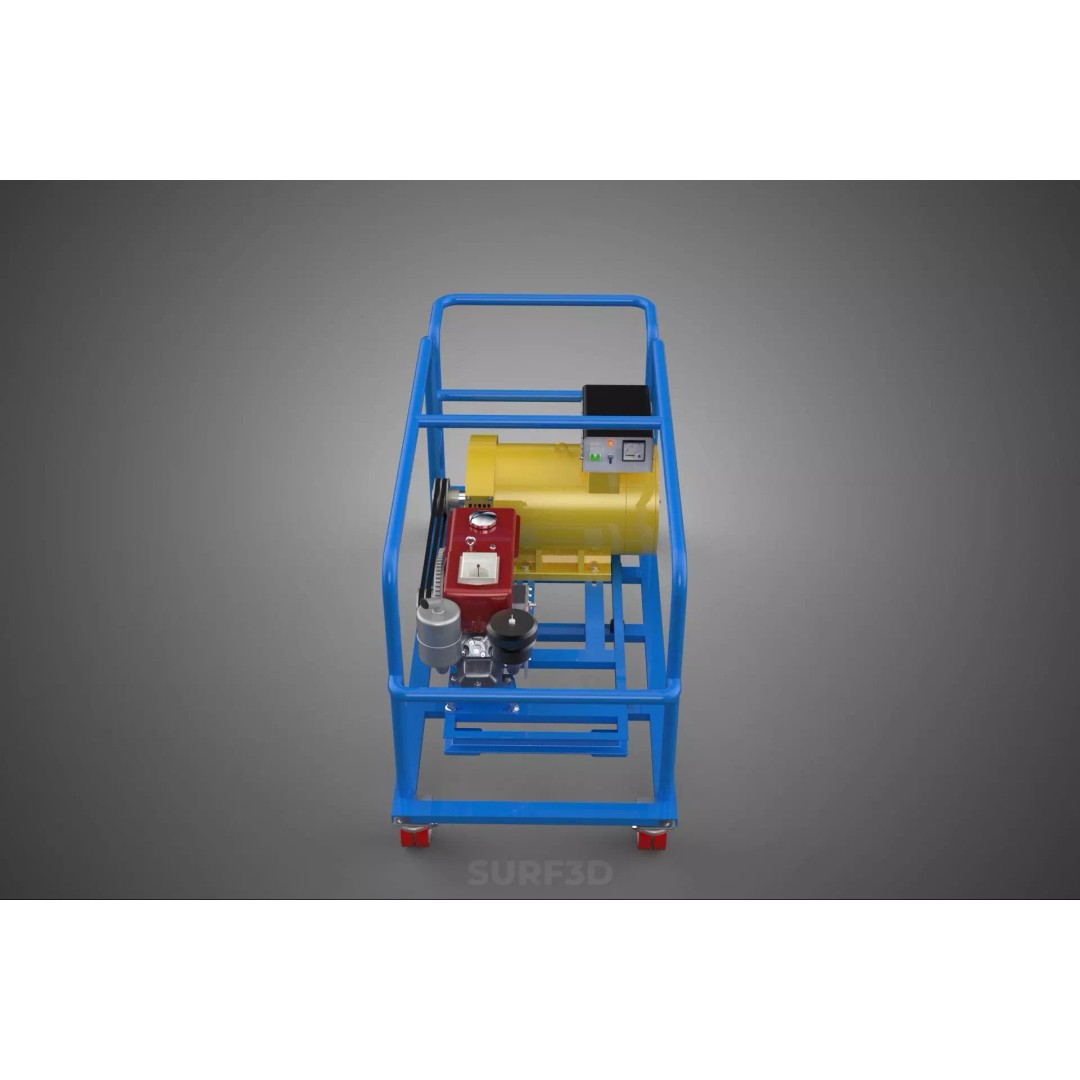 Mobile Diesel Generator Set 3D Model – Trailer-Mounted Power Supply, FBX - View 5