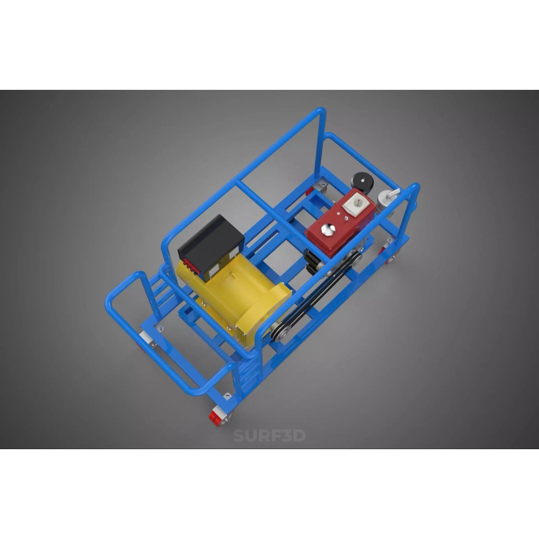 Mobile Diesel Generator Set 3D Model – Trailer-Mounted Power Supply, FBX - View 9