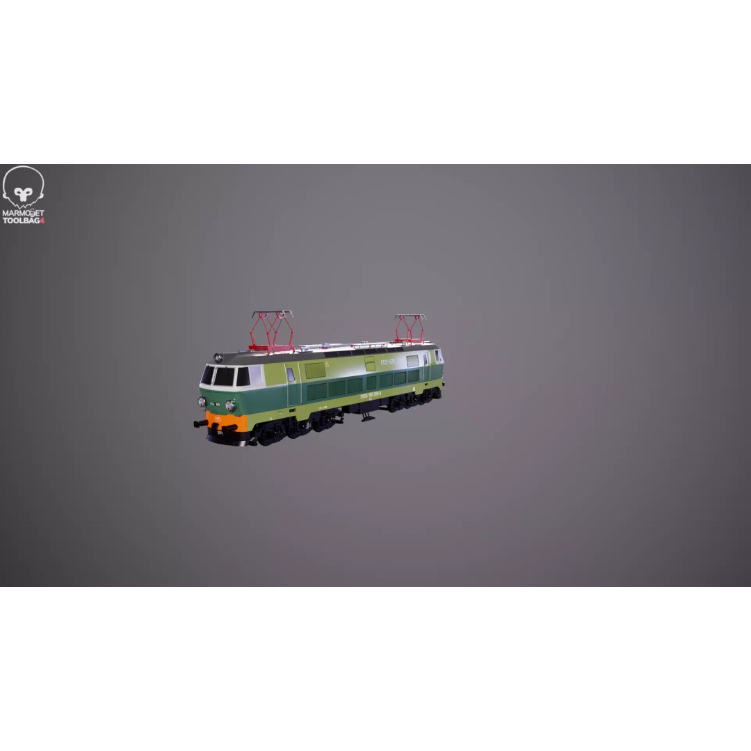 Electric Locomotive ET-22 Green 3D Model – High Detail PBR Train Asset, FBX