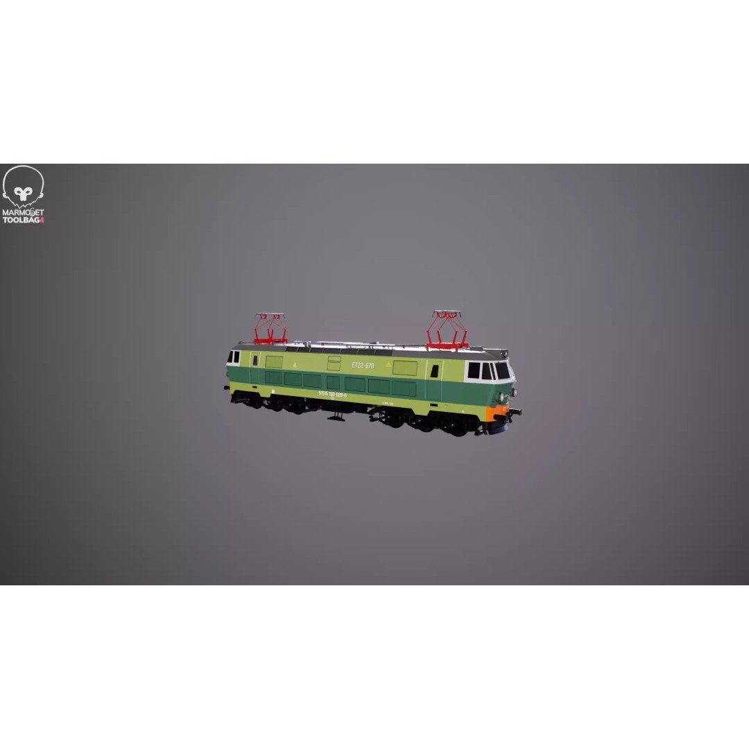 Electric Locomotive ET-22 Green 3D Model – High Detail PBR Train Asset, FBX - View 18