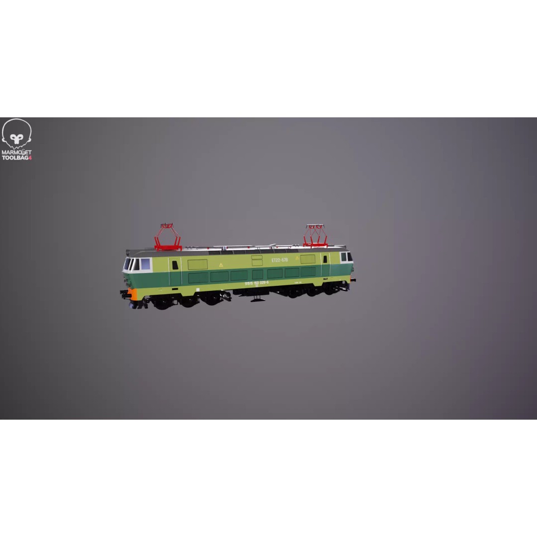 Electric Locomotive ET-22 Green 3D Model – High Detail PBR Train Asset, FBX - View 20