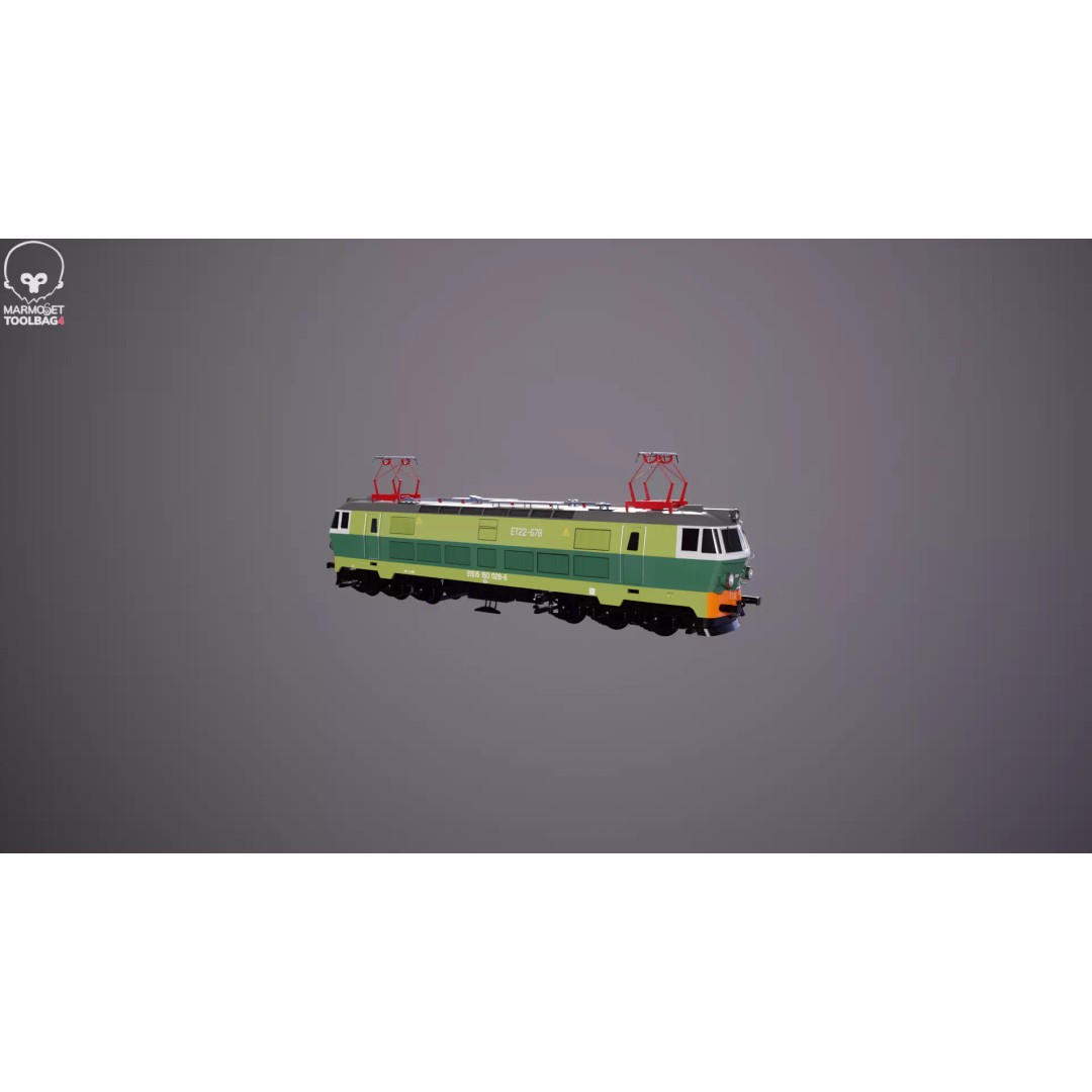 Electric Locomotive ET-22 Green 3D Model – High Detail PBR Train Asset, FBX - View 24