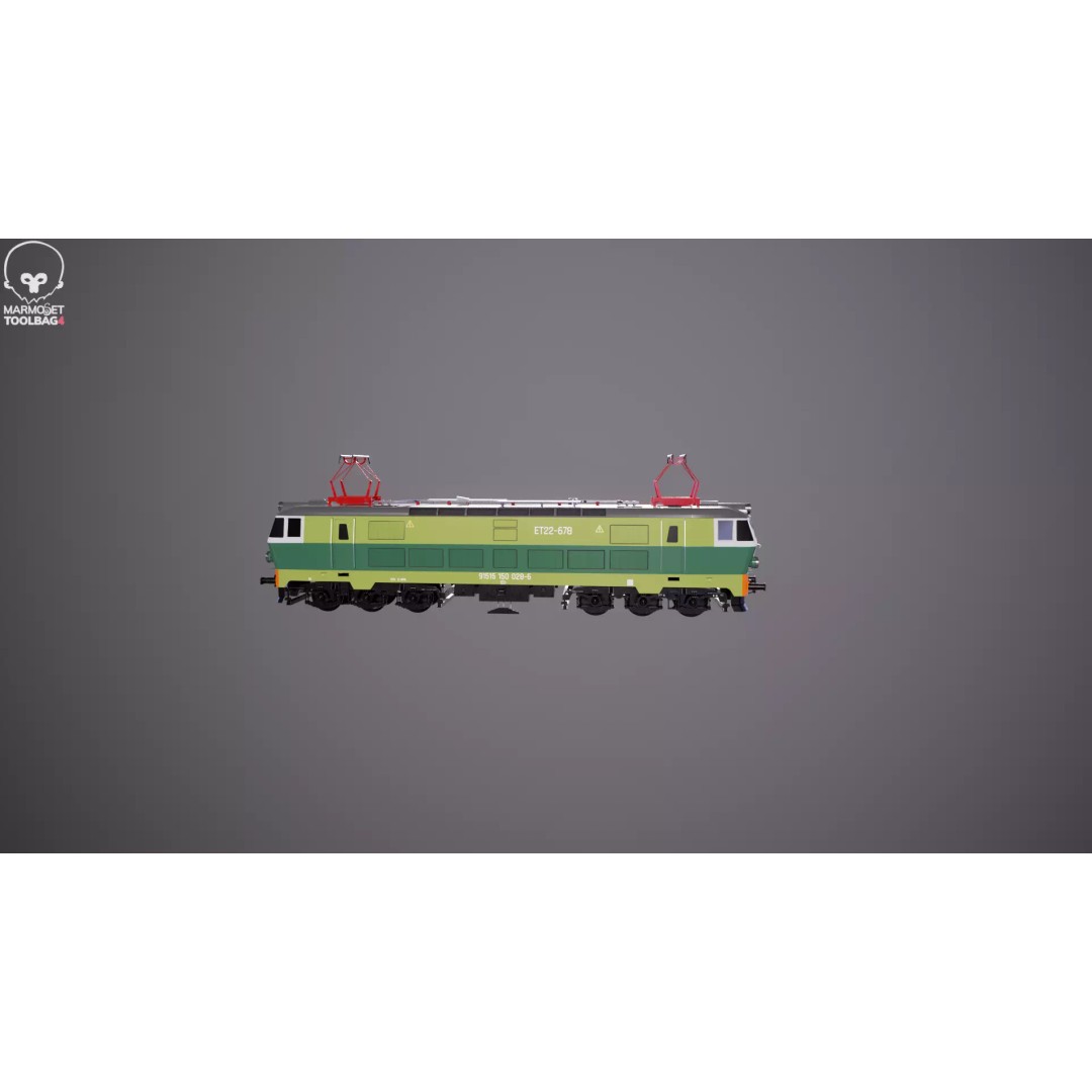 Electric Locomotive ET-22 Green 3D Model – High Detail PBR Train Asset, FBX - View 25