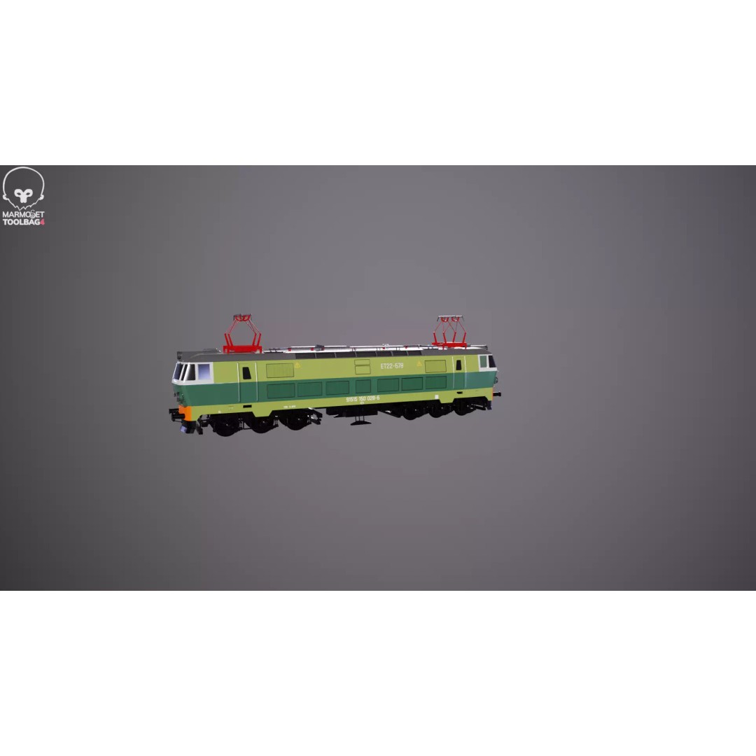 Electric Locomotive ET-22 Green 3D Model – High Detail PBR Train Asset, FBX - View 26
