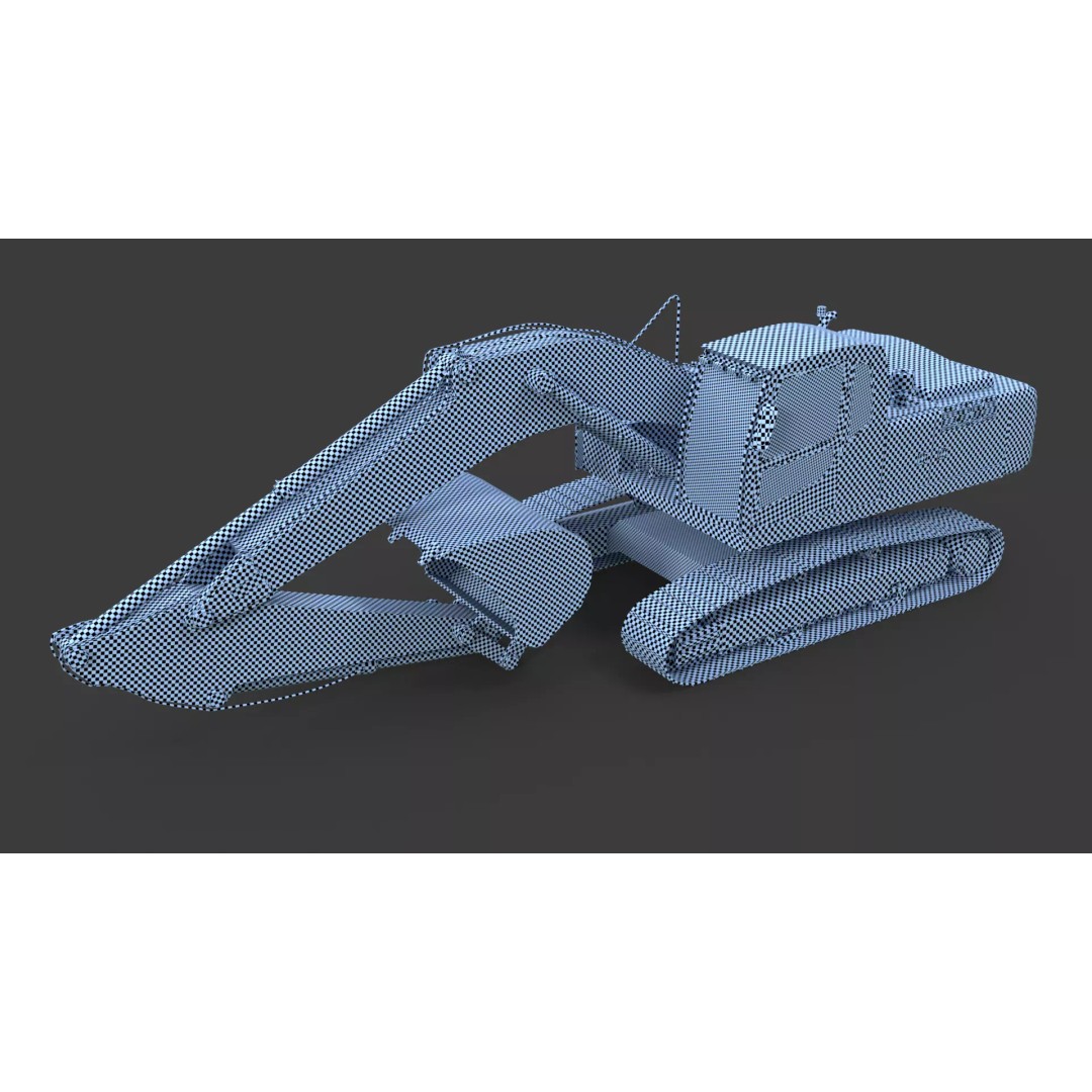Modern Excavator 3D Model – High Poly PBR Asset, FBX, OBJ - View 12