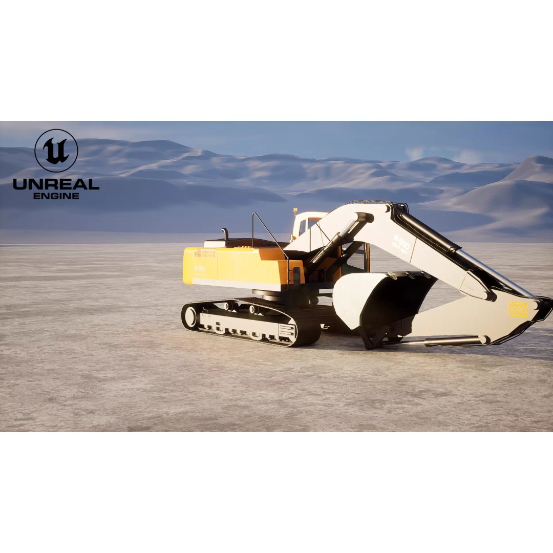 Modern Excavator 3D Model – High Poly PBR Asset, FBX, OBJ - View 18