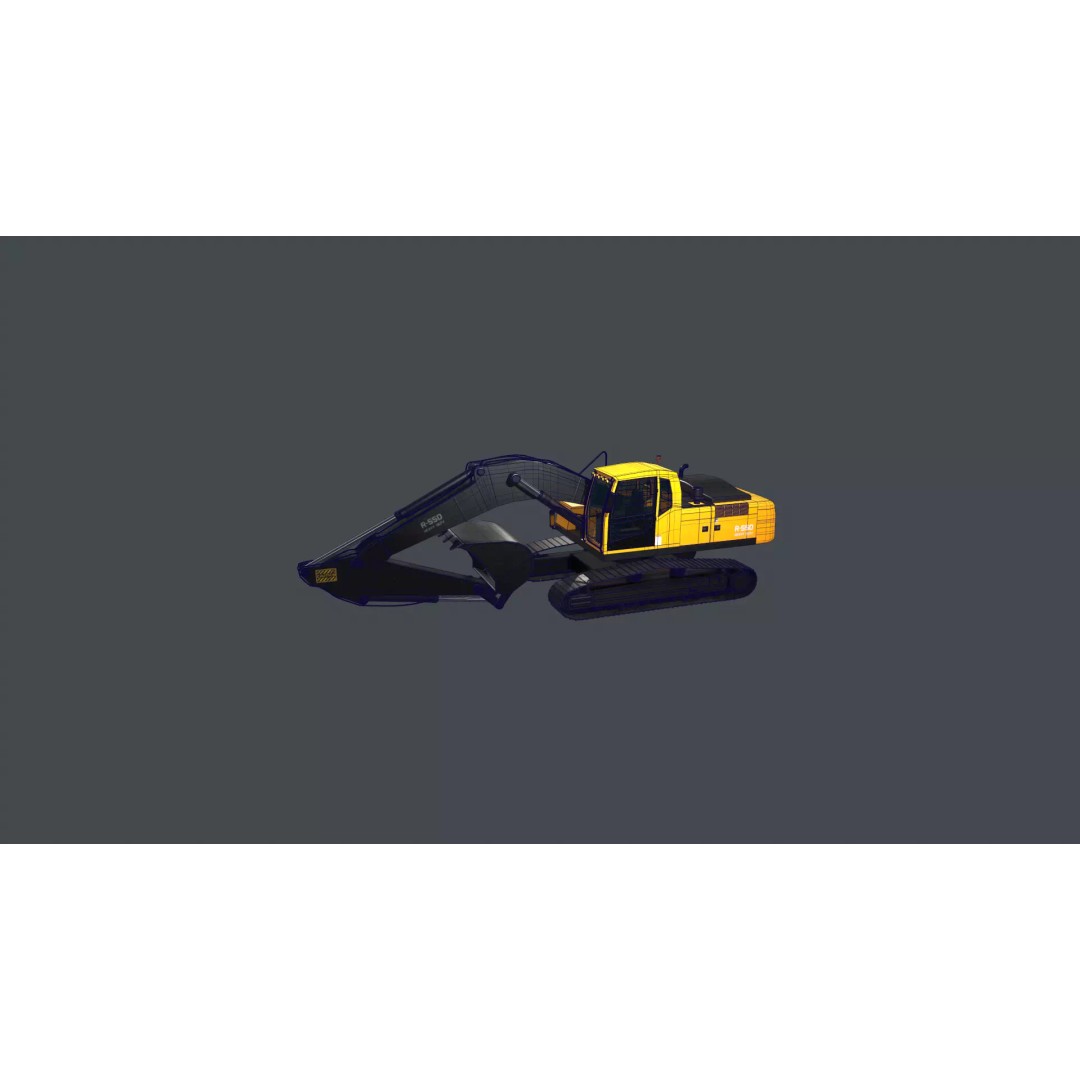 Modern Excavator 3D Model – High Poly PBR Asset, FBX, OBJ - View 23