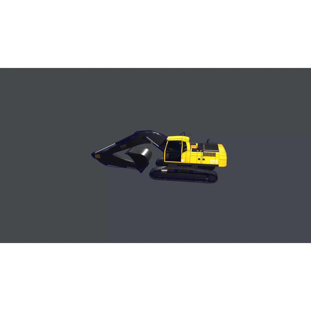 Modern Excavator 3D Model – High Poly PBR Asset, FBX, OBJ - View 24
