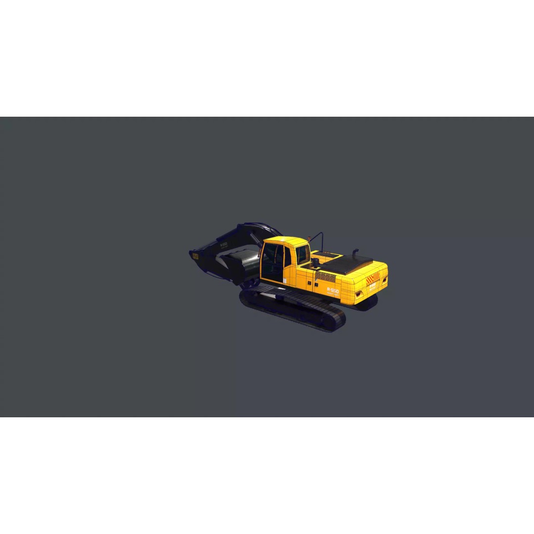 Modern Excavator 3D Model – High Poly PBR Asset, FBX, OBJ - View 25