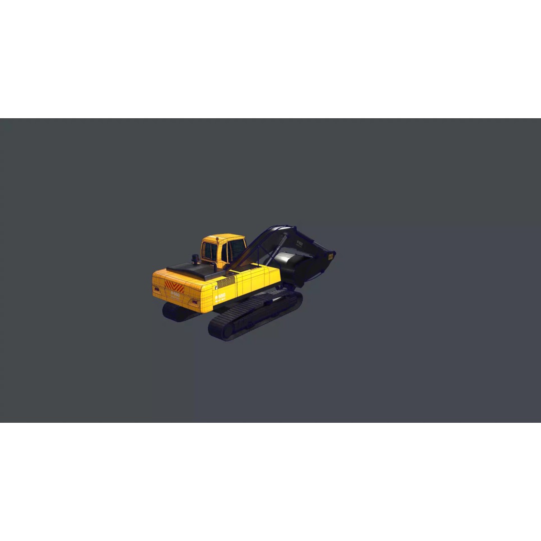 Modern Excavator 3D Model – High Poly PBR Asset, FBX, OBJ - View 28