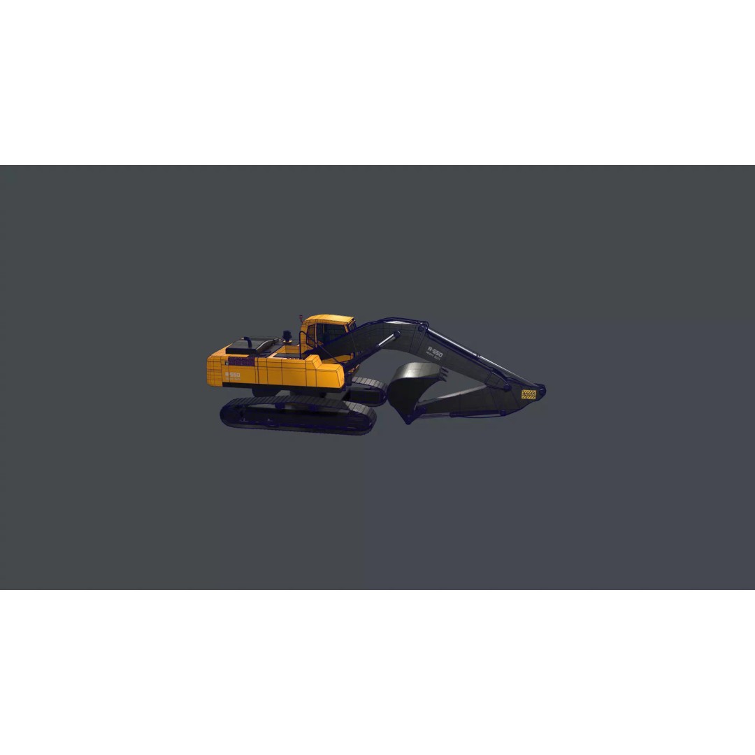 Modern Excavator 3D Model – High Poly PBR Asset, FBX, OBJ - View 30