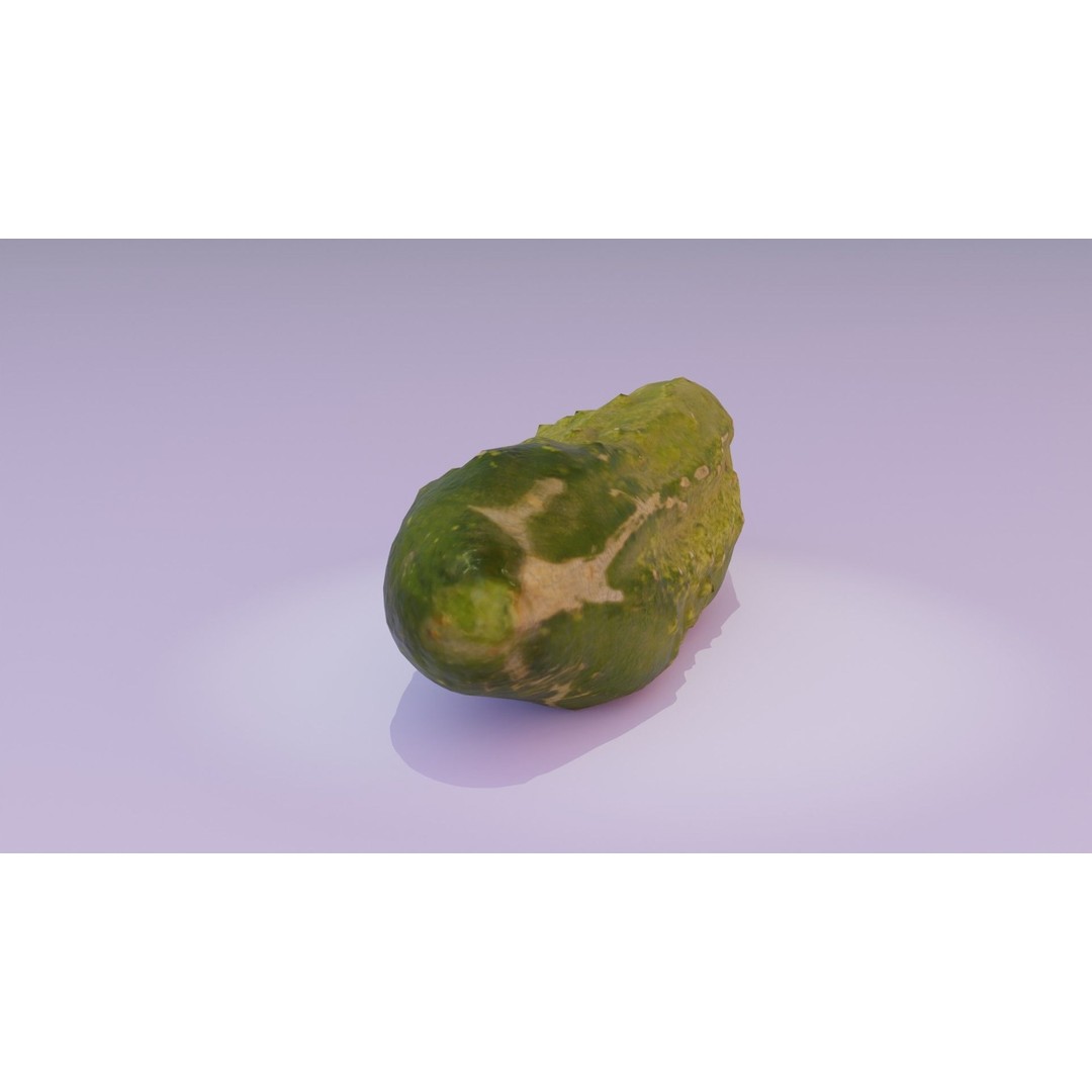 Cucumber 3D Model – Low-Poly Photorealistic Vegetable, FBX, OBJ - View 15