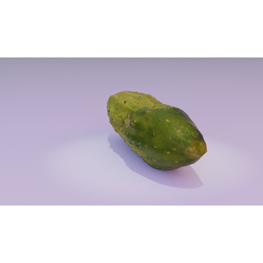 Cucumber 3D Model – Low-Poly Photorealistic Vegetable, FBX, OBJ - View 16