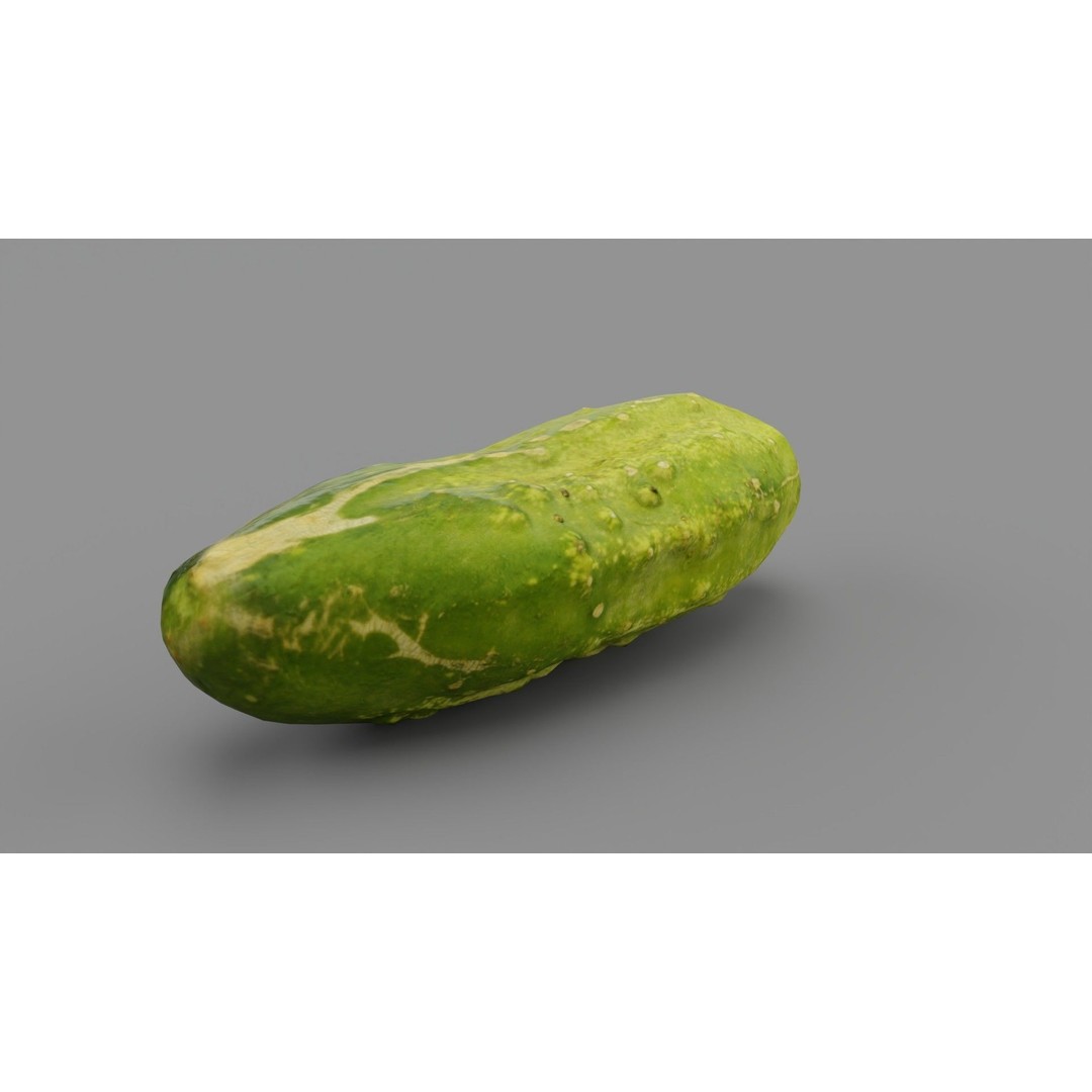 Cucumber 3D Model – Low-Poly Photorealistic Vegetable, FBX, OBJ - View 23