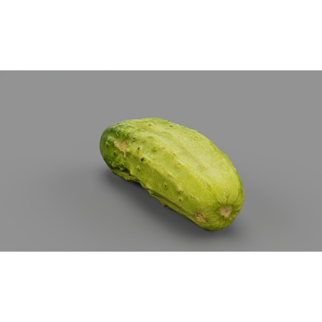 Cucumber 3D Model – Low-Poly Photorealistic Vegetable, FBX, OBJ - View 30