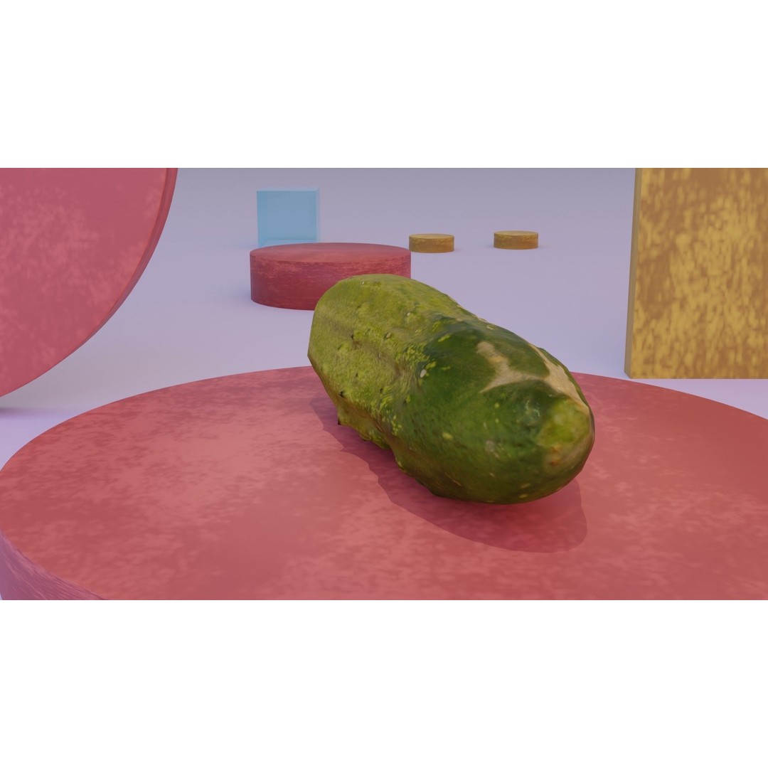 Cucumber 3D Model – Low-Poly Photorealistic Vegetable, FBX, OBJ - View 6