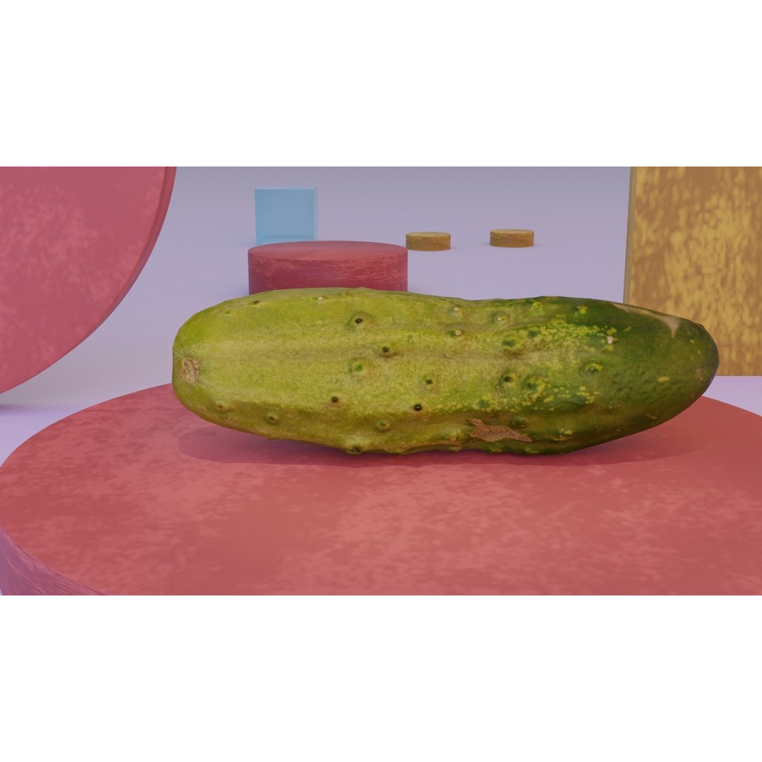 Cucumber 3D Model – Low-Poly Photorealistic Vegetable, FBX, OBJ - View 8