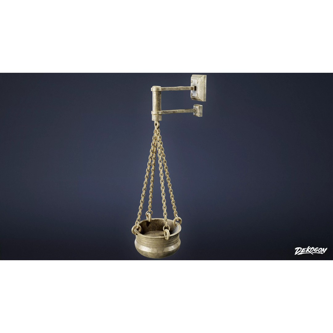 Ancient Temple Cauldrons 3D Model – Low Poly Game Asset, FBX - View 2