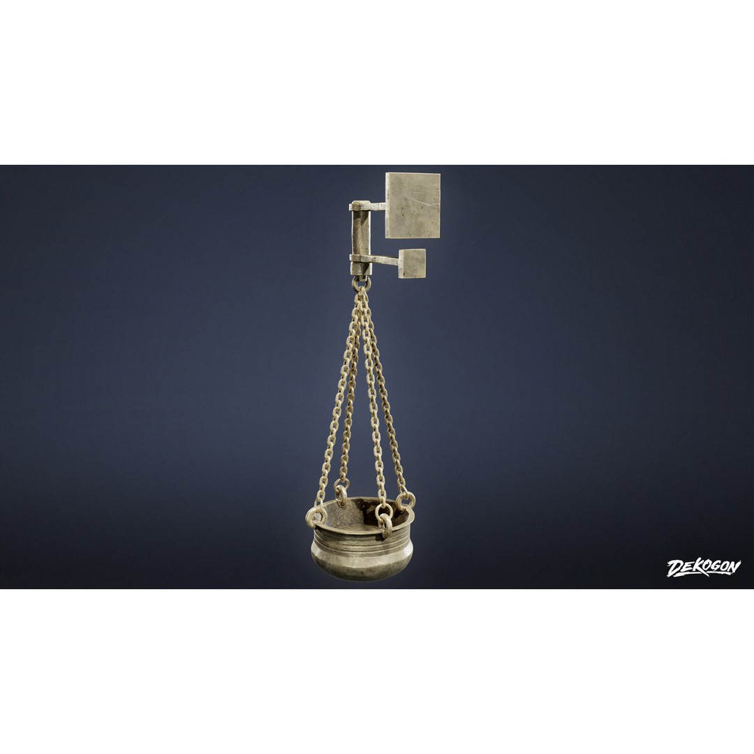 Ancient Temple Cauldrons 3D Model – Low Poly Game Asset, FBX - View 4