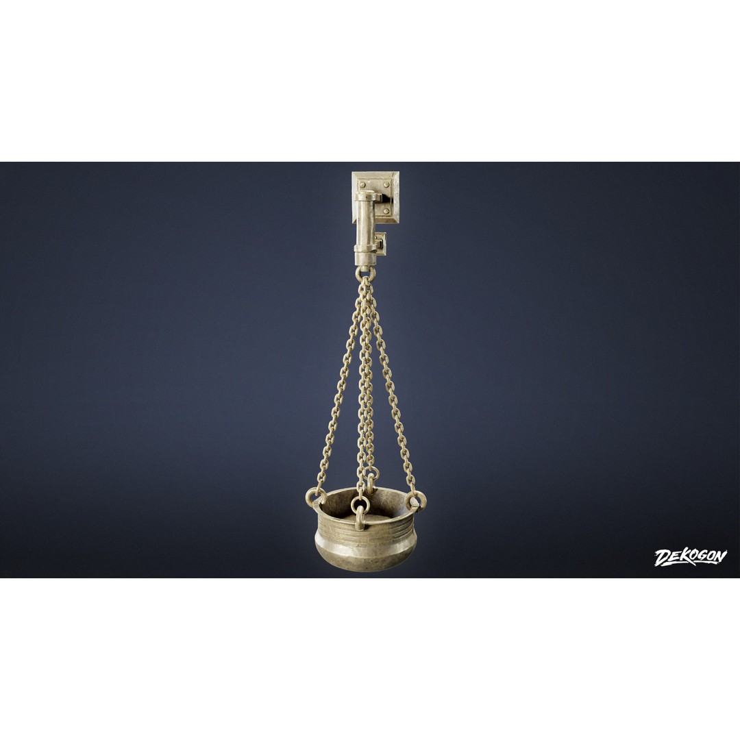 Ancient Temple Cauldrons 3D Model – Low Poly Game Asset, FBX - View 5