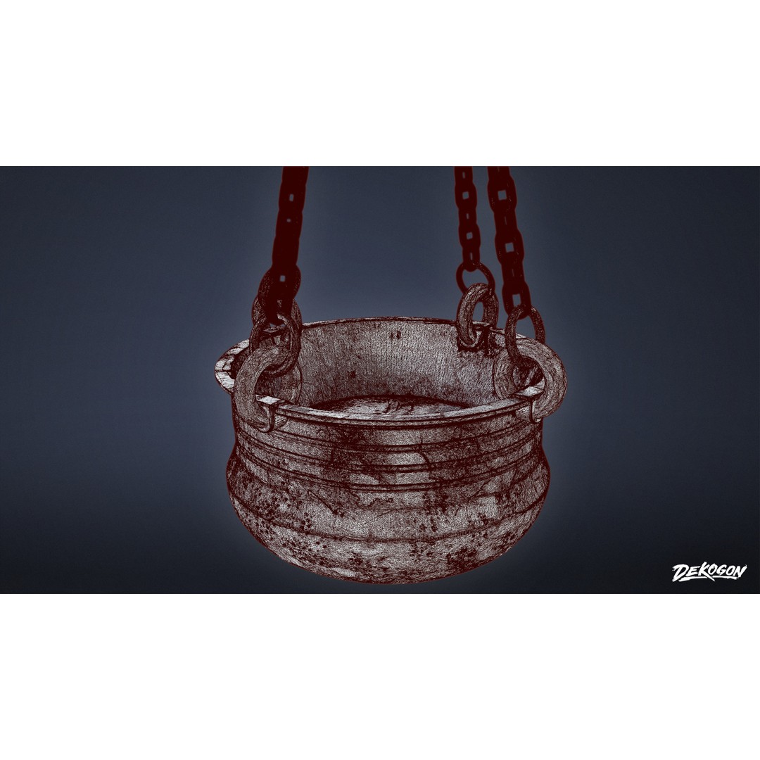 Ancient Temple Cauldrons 3D Model – Low Poly Game Asset, FBX - View 9