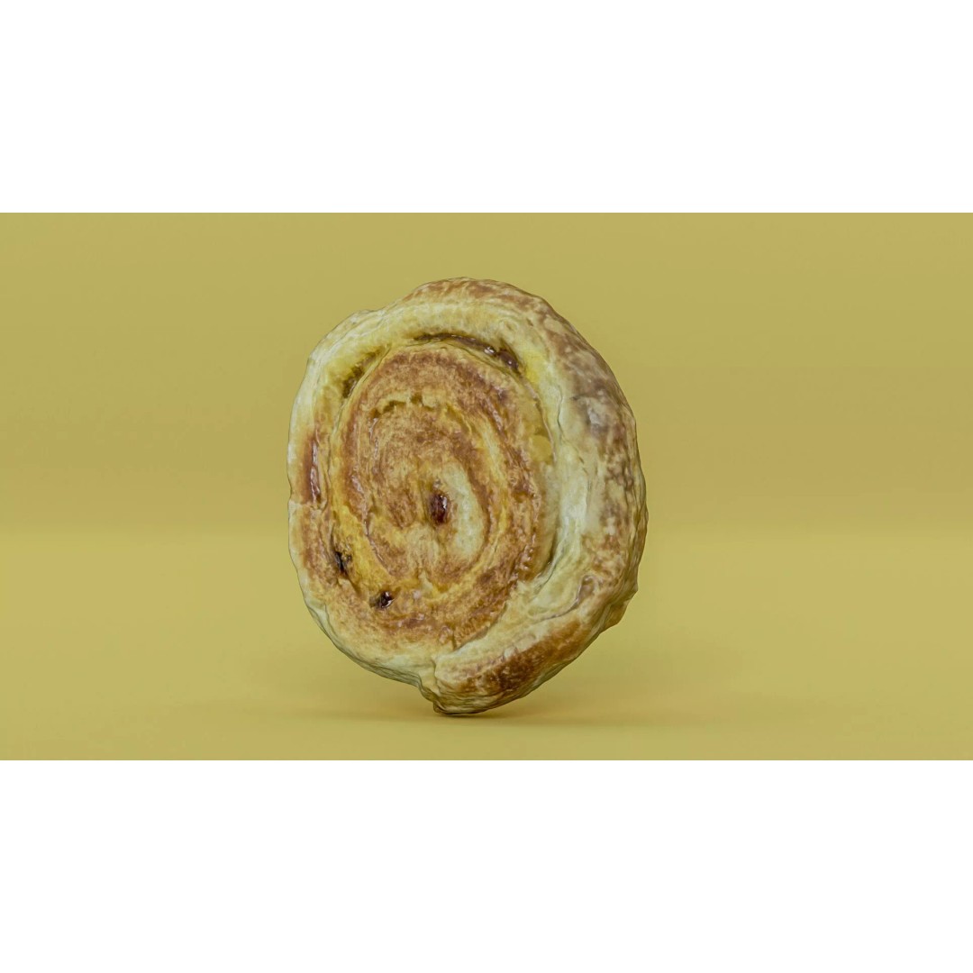 Sweet Swirl Pastry Bun 3D Model – Low Poly PBR Food Asset, FBX - View 11
