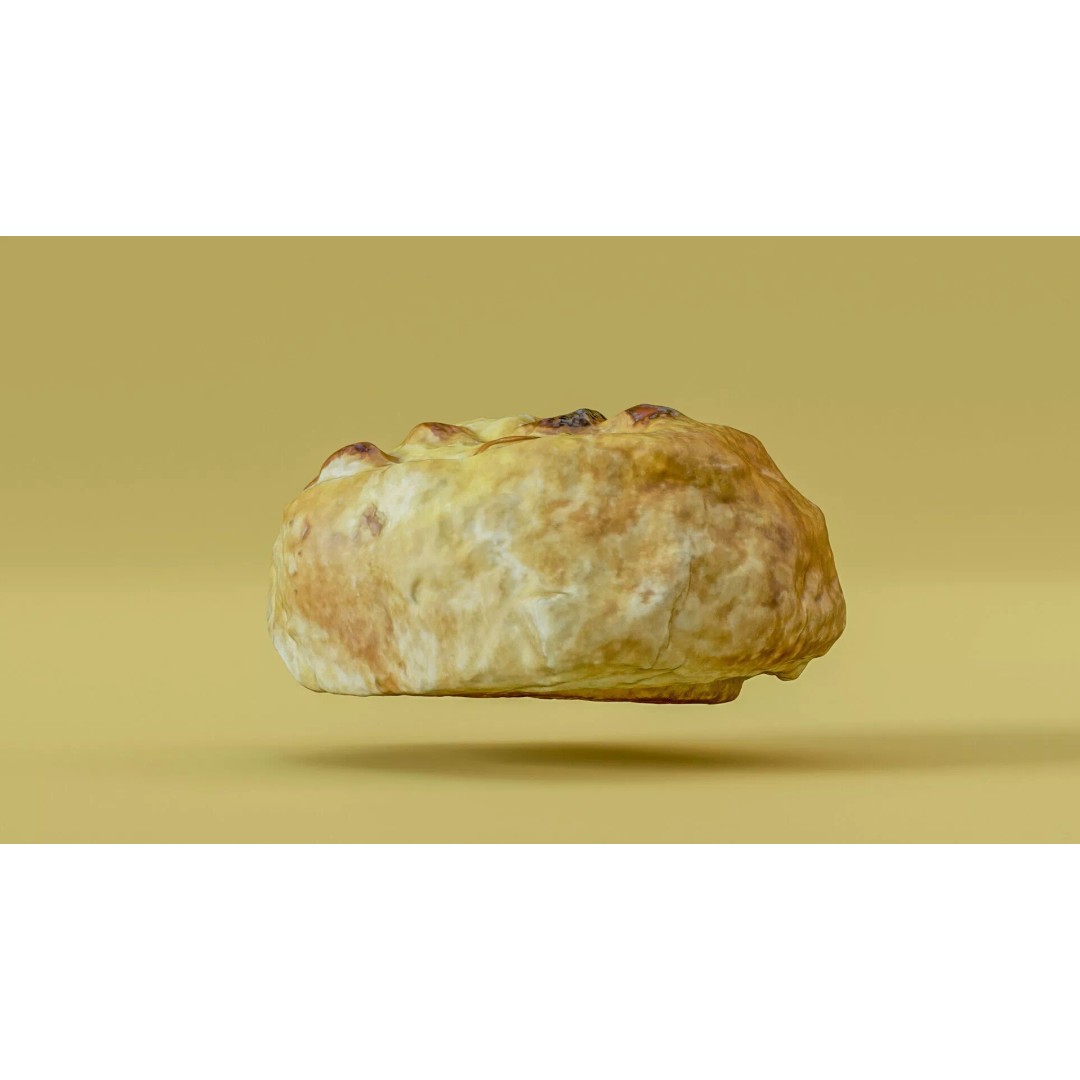 Sweet Swirl Pastry Bun 3D Model – Low Poly PBR Food Asset, FBX - View 15