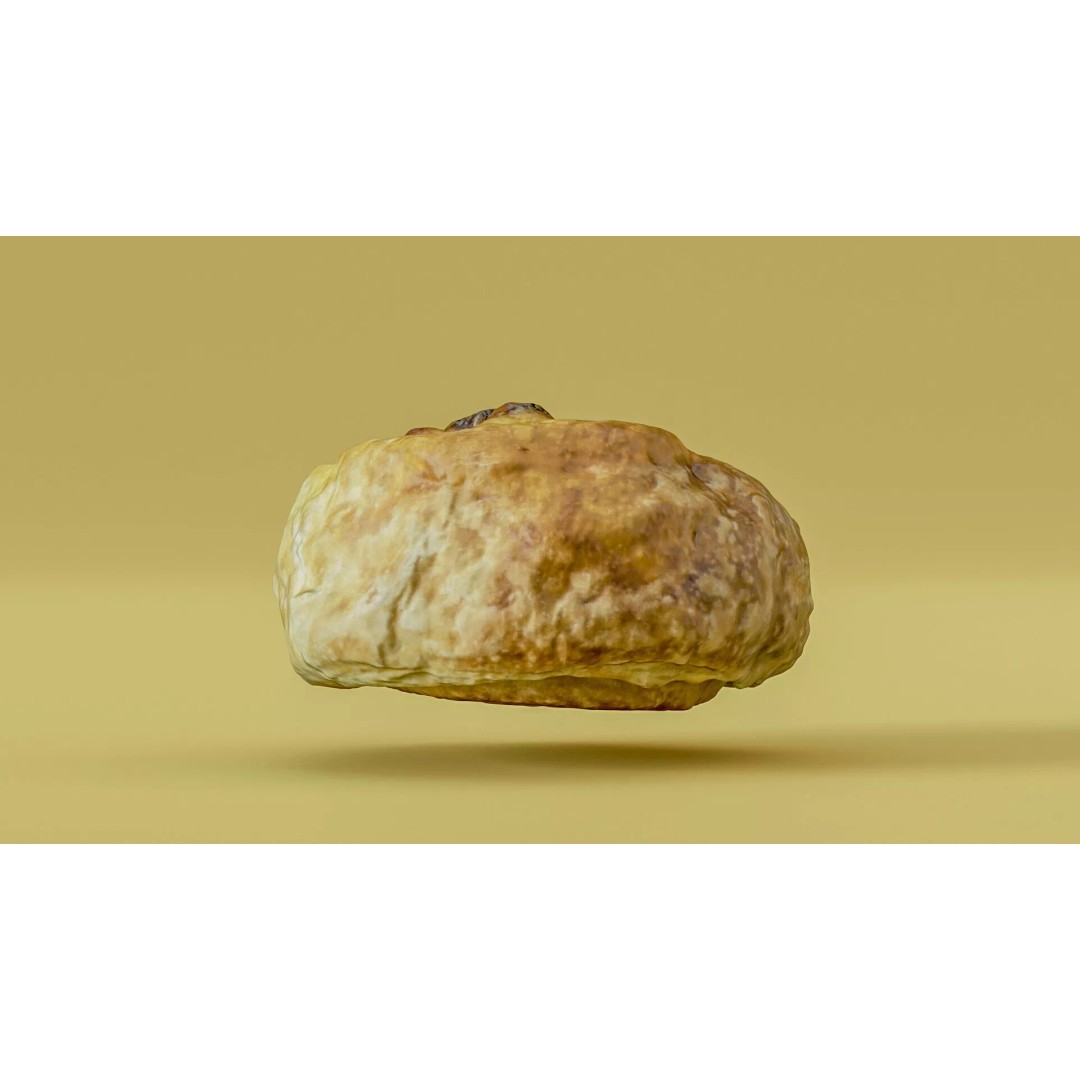 Sweet Swirl Pastry Bun 3D Model – Low Poly PBR Food Asset, FBX - View 16
