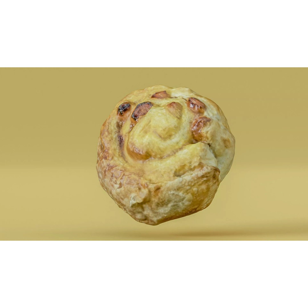 Sweet Swirl Pastry Bun 3D Model – Low Poly PBR Food Asset, FBX - View 19