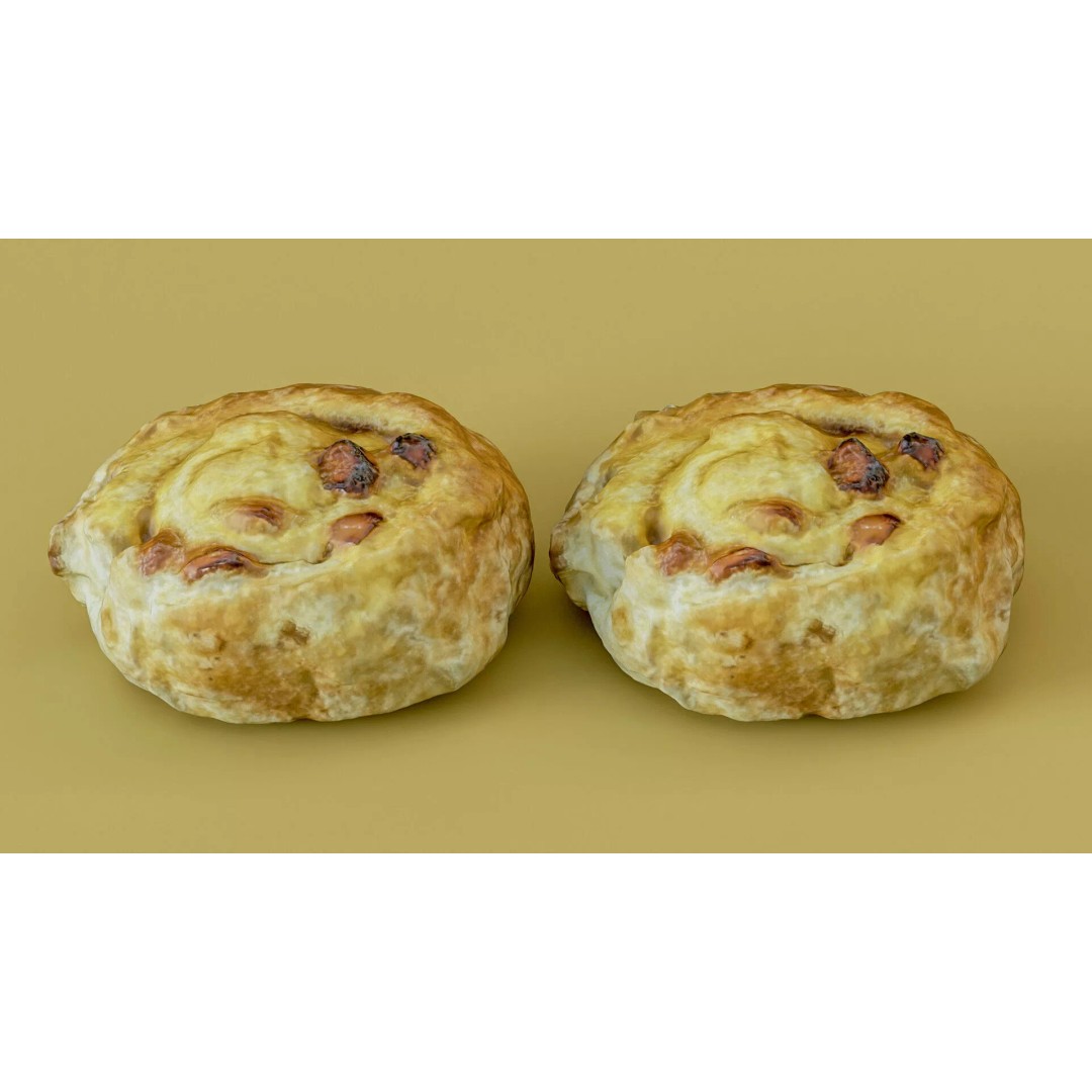 Sweet Swirl Pastry Bun 3D Model – Low Poly PBR Food Asset, FBX - View 20
