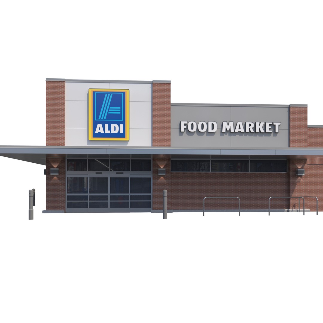 Aldi Grocery Store 3D Model – High Detail Exterior Retail Asset, FBX - View 10