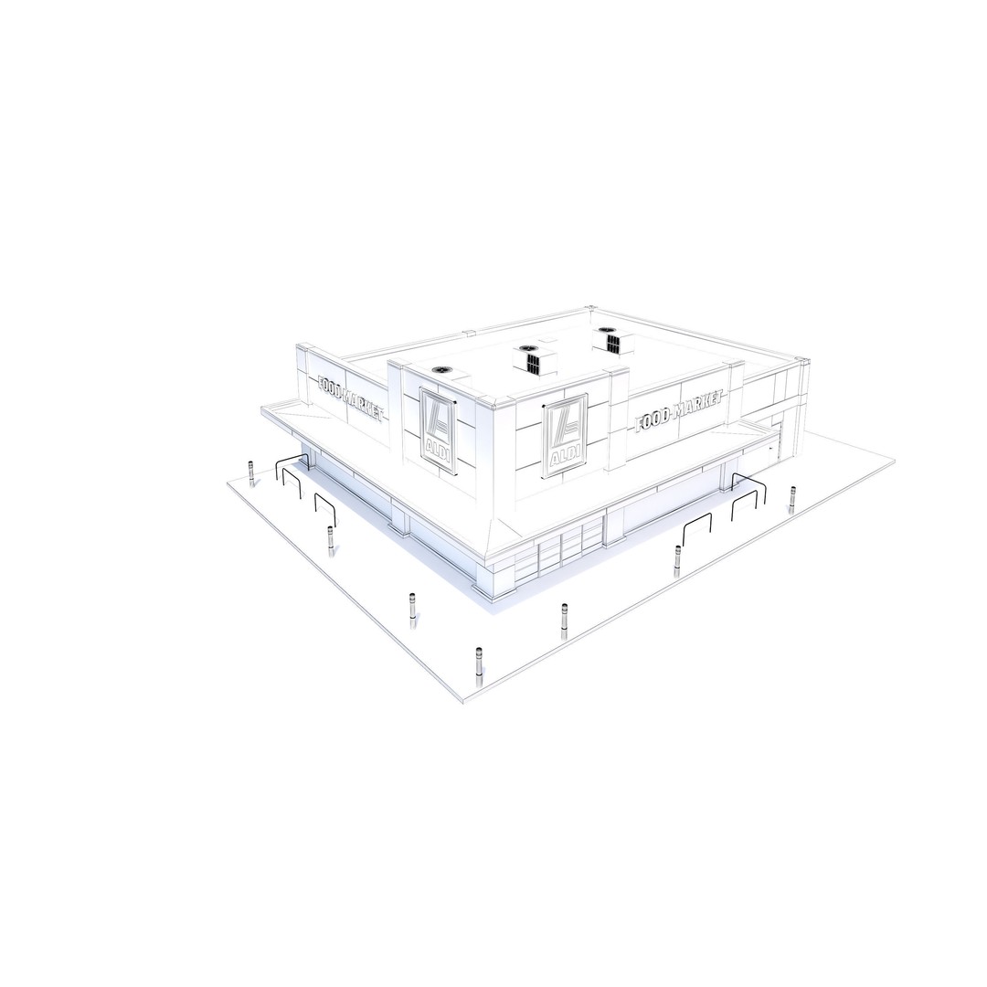 Aldi Grocery Store 3D Model – High Detail Exterior Retail Asset, FBX - View 13