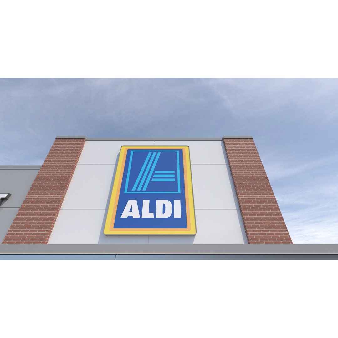 Aldi Grocery Store 3D Model – High Detail Exterior Retail Asset, FBX - View 8