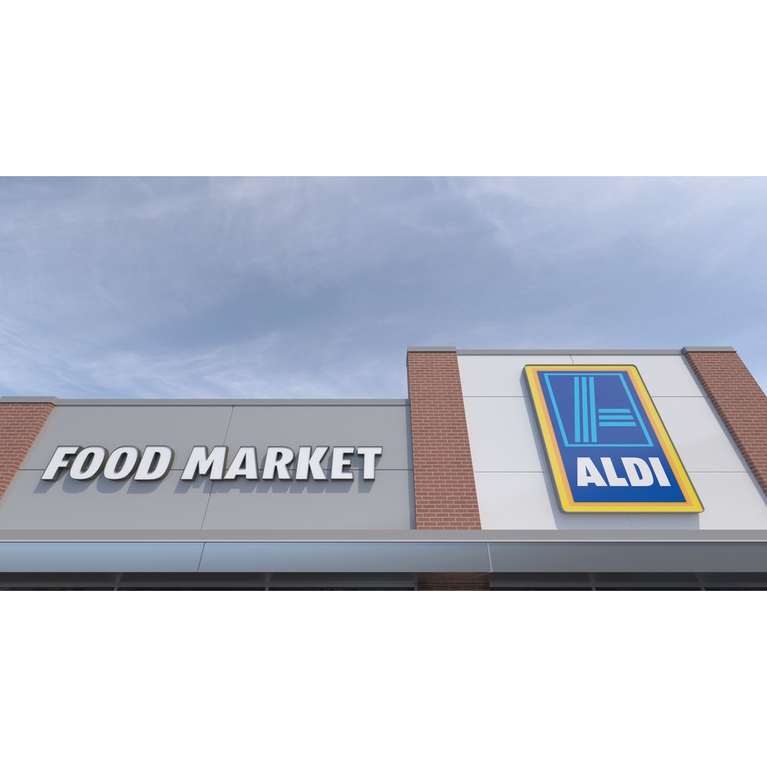 Aldi Grocery Store 3D Model – High Detail Exterior Retail Asset, FBX - View 9