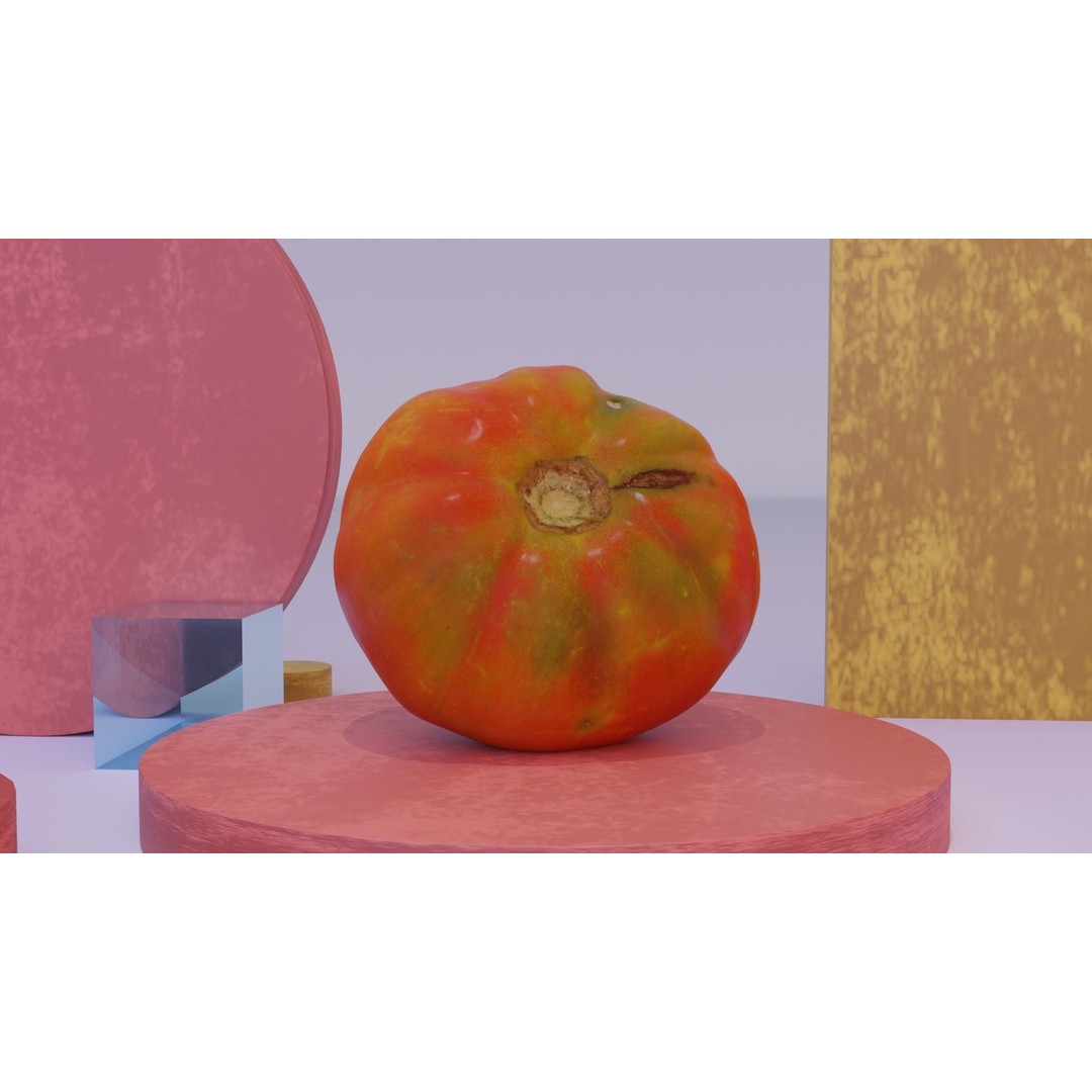 Photorealistic Tomato 3D Model – High Poly PBR Asset, FBX, OBJ - View 3