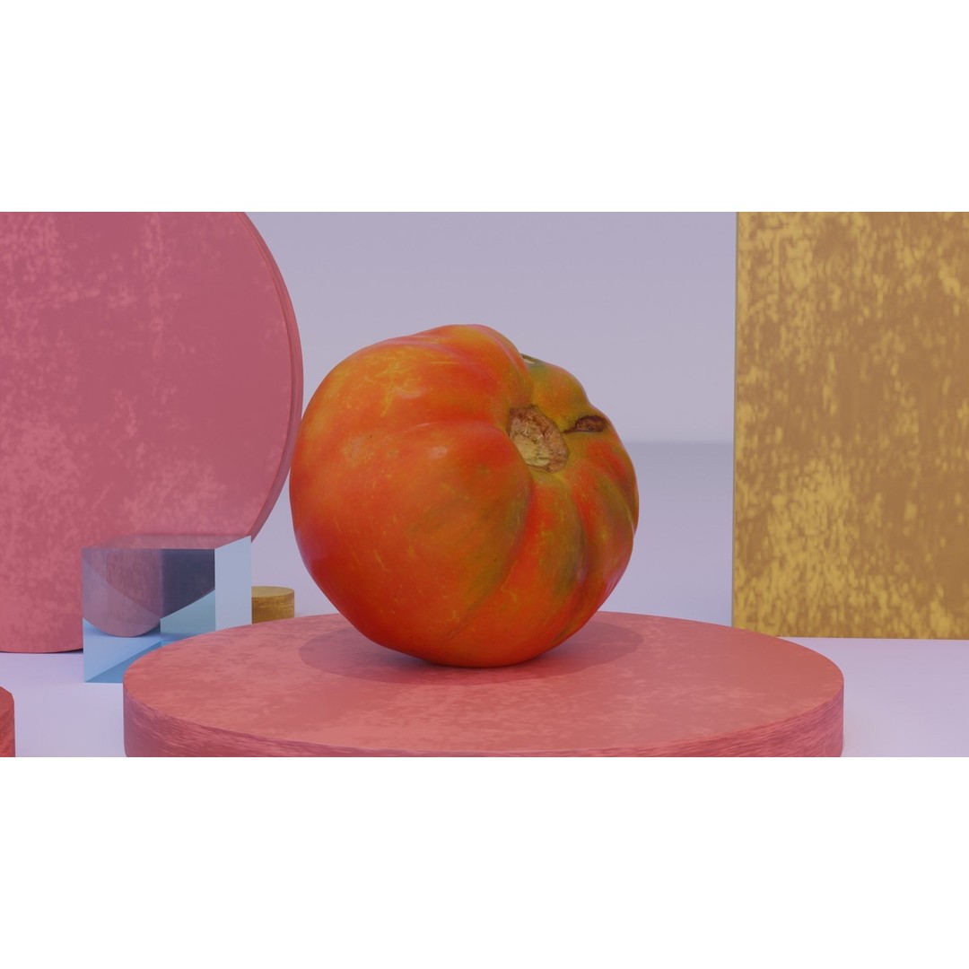 Photorealistic Tomato 3D Model – High Poly PBR Asset, FBX, OBJ - View 4